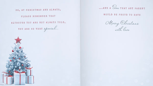 Son Christmas card - Xmas tree