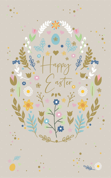 Easter card- floral Easter egg