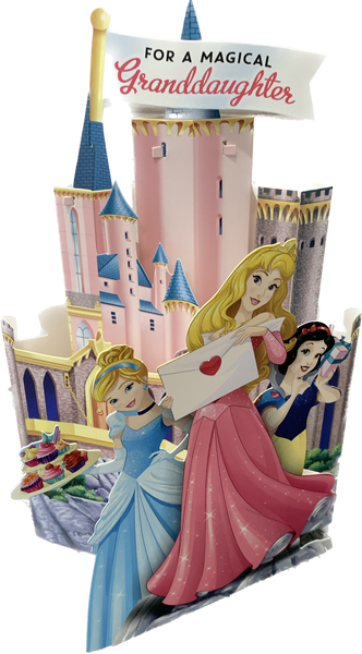 Granddaughter birthday card - Disney Princess 3D