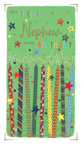 Nephew birthday card- modern birthday candles