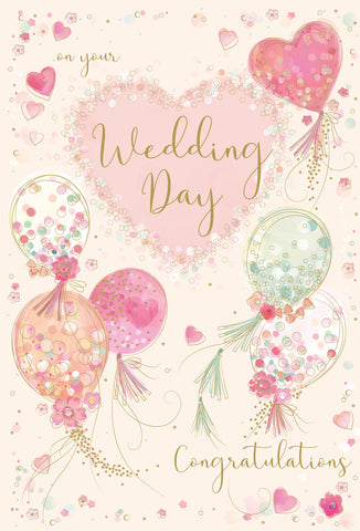 Wedding day congratulations card- balloons