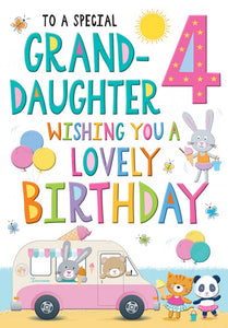 Granddaughter 4th birthday card ice cream van