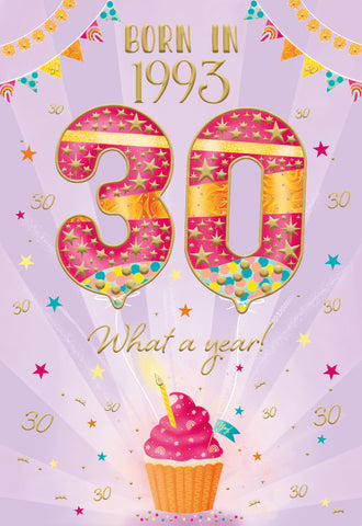 30th birthday card- born in 1993