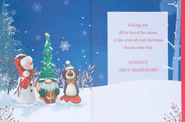 Great-Grandchildren Christmas card - cute