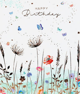 General birthday card for her- butterfly meadow