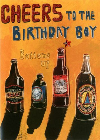 Birthday card for him - beer bottles