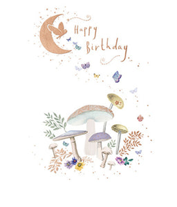 General birthday card for her- pretty flowers and mushrooms