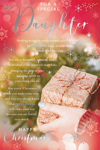 Daughter Christmas card - sentimental verse