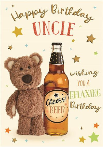 Uncle birthday card - bear and beers