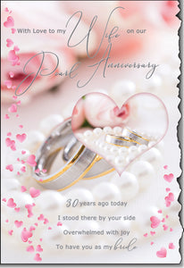 Wife Pearl anniversary card - sentimental verse
