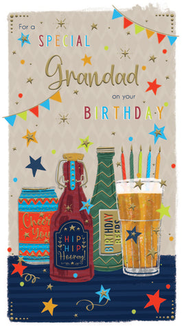 Grandad birthday card - birthday drinks