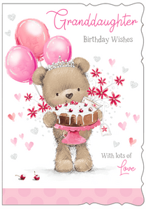 Granddaughter birthday card- cute bear