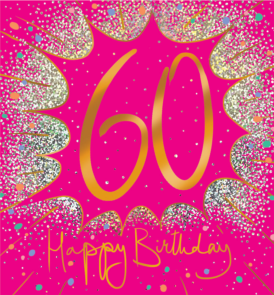 60th birthday card- sparklicious