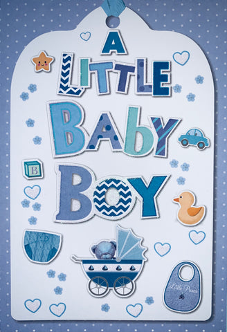 Baby boy birth congratulations card- cute