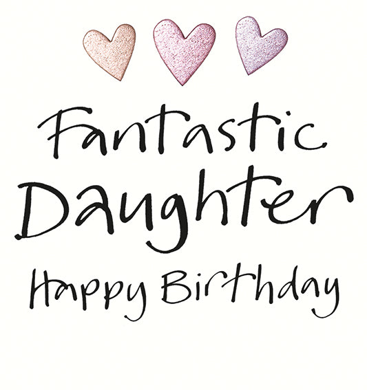 Daughter birthday card- modern hearts