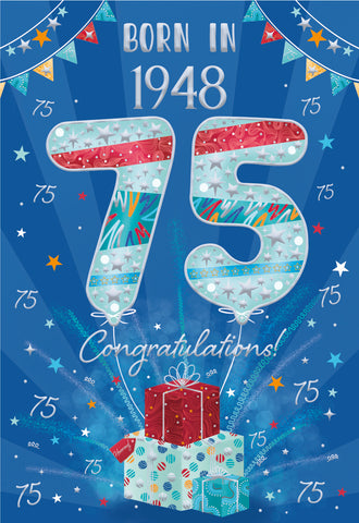 75th birthday card - born in 1948