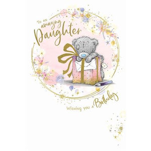 Me you Daughter birthday card : bear with gift