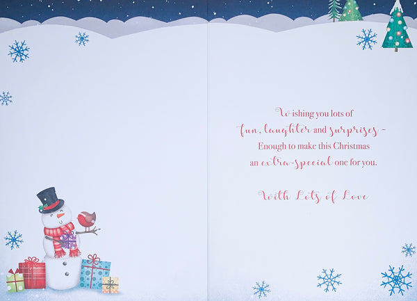 Son Christmas card- cute snowman