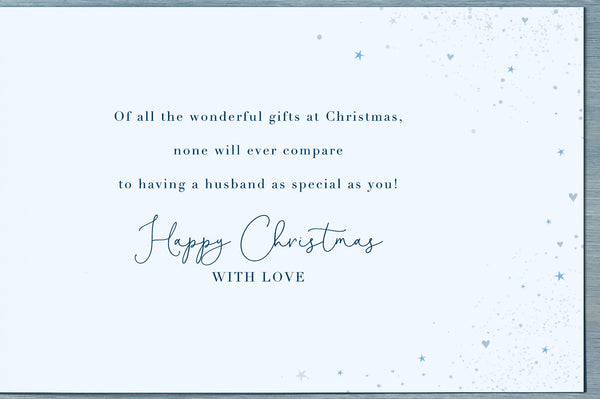 Husband Christmas card - contemporary stars and moon