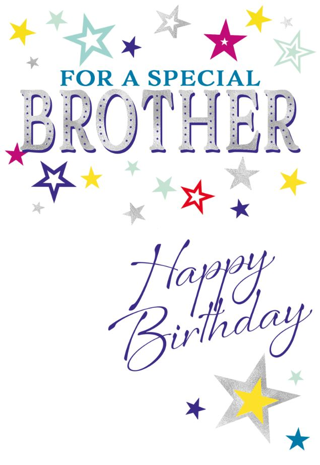Brother birthday card- modern stars