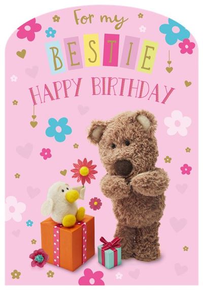 Bestie birthday card - cute bear