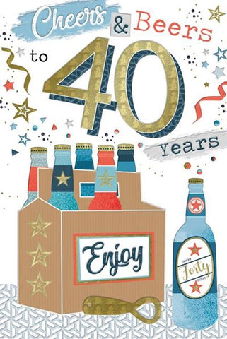 40th birthday card - birthday beers