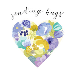 Sending hugs- floral heart