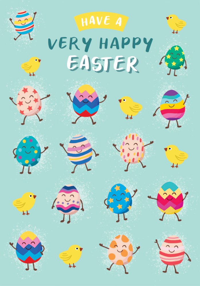 Easter card - fun bright design