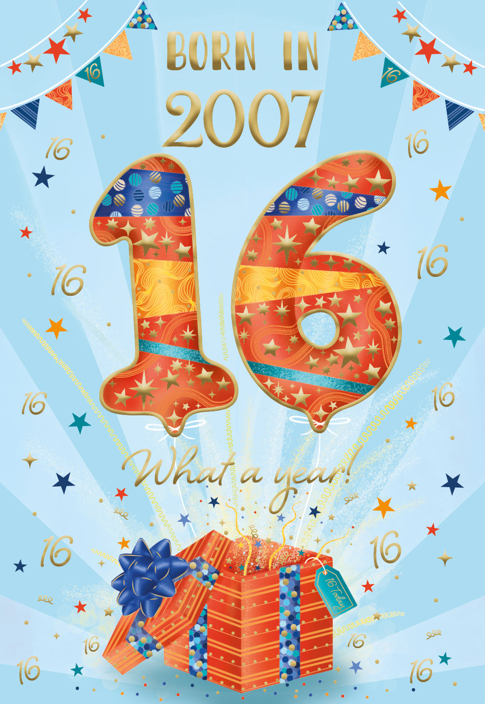 16th birthday card - born in 2007