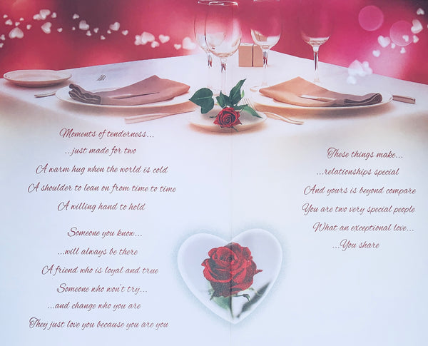 Sister and Brother-in-law anniversary card romantic meal