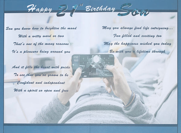 Son 21st birthday card