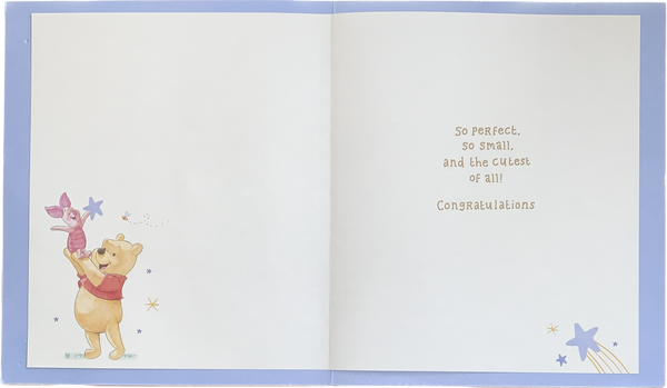 Birth of a baby boy congratulations card- Winnie the Pooh