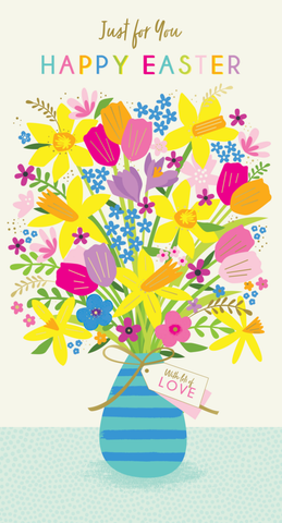 Easter card- colourful flowers