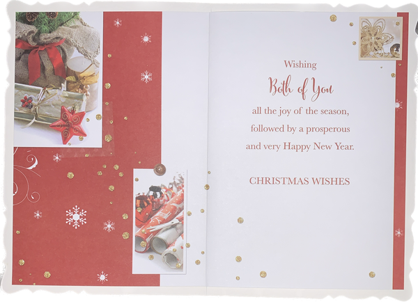 To both of you Christmas card - gifts and crackers