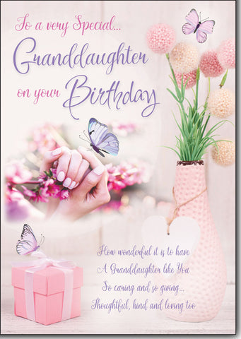 Granddaughter birthday card. - sentimental verse