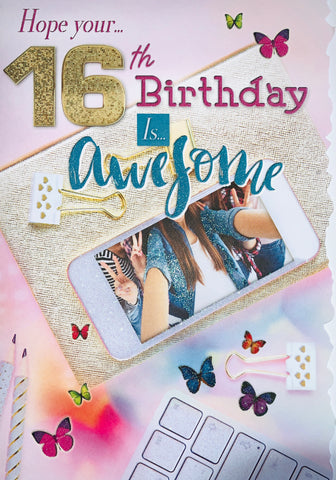 16th birthday card - I phone