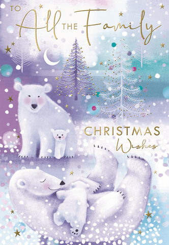 To all the family Christmas card- cute polar bears