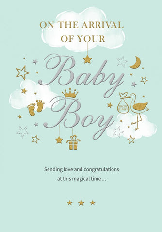 Baby boy birth congratulations card