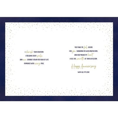 Husband anniversary card - hearts and stars
