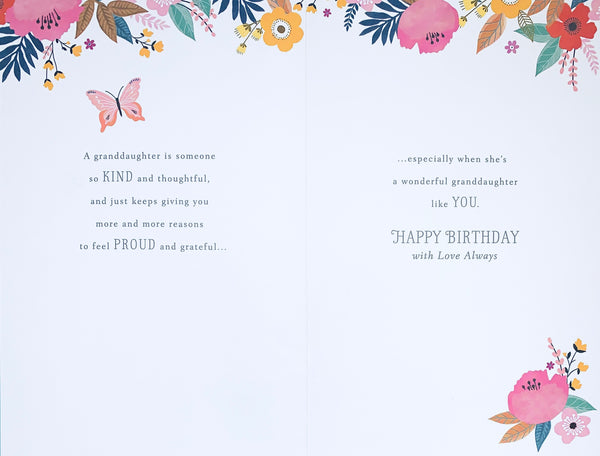 Granddaughter birthday card- sentimental verse