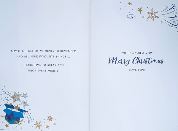 Nephew Christmas card - modern Xmas stars