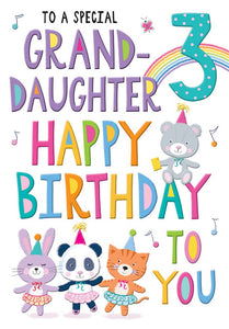 Granddaughter 3rd birthday card cute bears