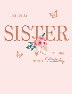 Sister birthday card - floral