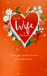 Wife Christmas card - Christmas heart