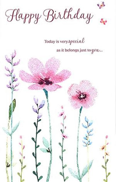 Birthday card for her- pretty flowers