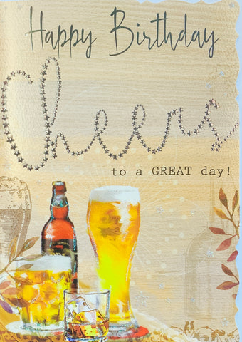 Birthday card for him - birthday beers