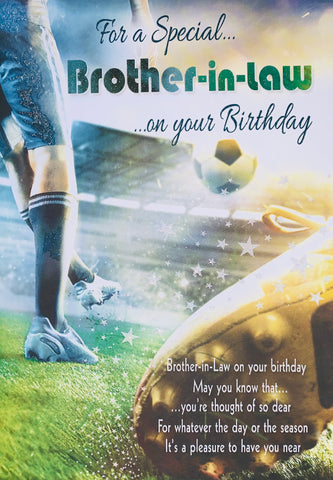 Brother in law birthday card - football