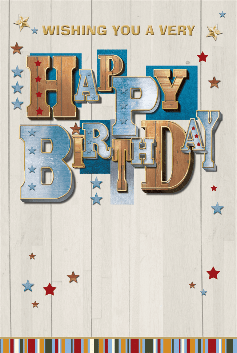 General birthday card for him - bold text