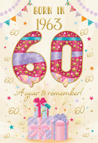 60th birthday card - born in 1963