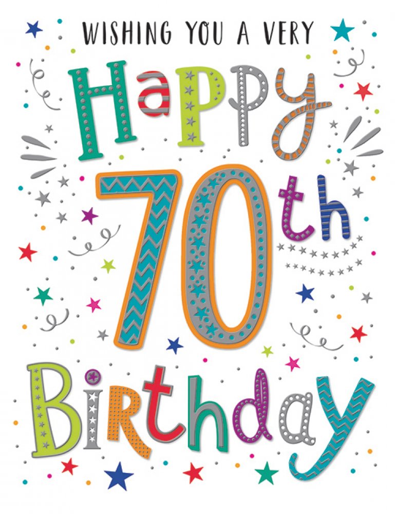 70th birthday card- Dazzles